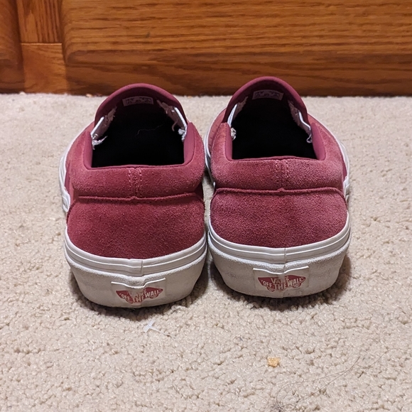 VANS CUSTOM Slip On Maroon Patterned Suede W9 M7.5 - Picture 4 of 5
